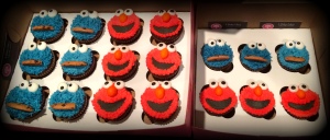 Elmo & Cookie Monster Cupcakes- $35 a dozen